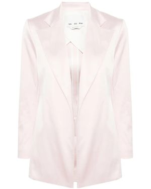 Sa Su Phi Silk Notch-Lapel Blazer - Pink