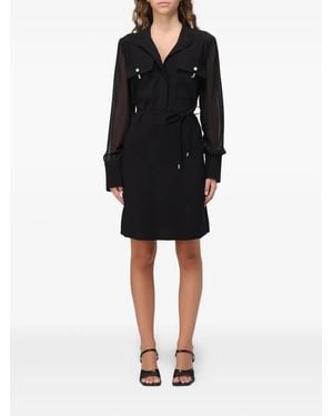Liu Jo Faux-Pearl Embellished Shirt Dress - Black
