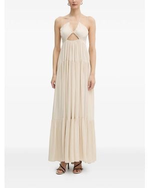 Patrizia Pepe Cut-Out Tiered Dress - Natural