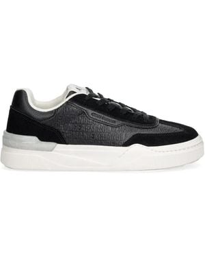 ARMANI EXCHANGE Logo-Embossed Panelled Trainers - Black