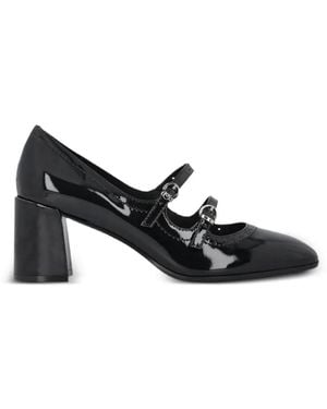 Pinko Patent-Finish Brogue-Detail Court Shoes - Black