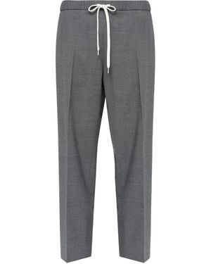 MM6 by Maison Margiela Tailored Wool-Blend Trousers - Grey