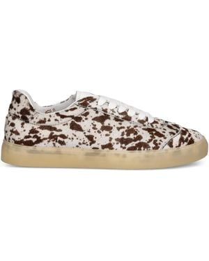COPENHAGEN Patterned Lace-Up Trainers - White
