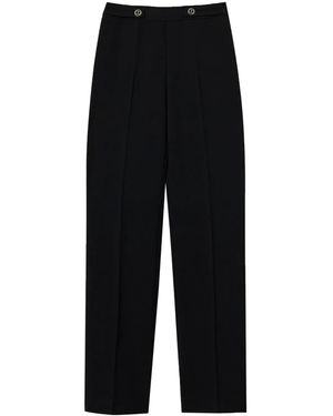Twinset Straight-Leg Cady-Texture Trousers - Black