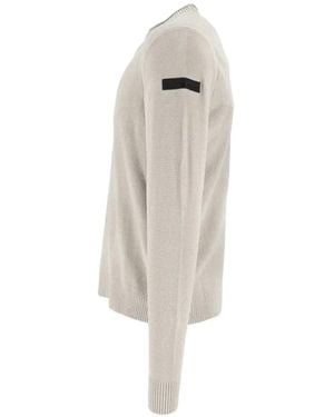 Rrd Velvet-Effect Ribbed-Trim Sweater - White