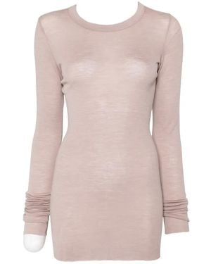 Rick Owens T-Shirt En Maille Nervurée - Rose