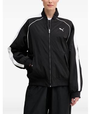 PUMA T7 Logo-Embroidered Bomber Jacket - Black