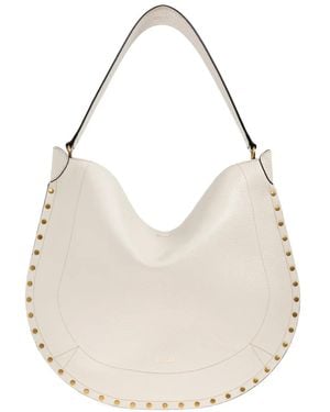 Isabel Marant Oskan Studded Shoulder Bag - White