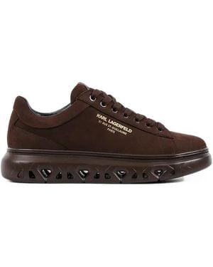 KARL LAGERFELD Logo-Print Chunky-Sole Sneakers - Brown