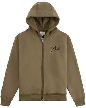 Rhude Classique Logo-Embroidered Hoodie - Green