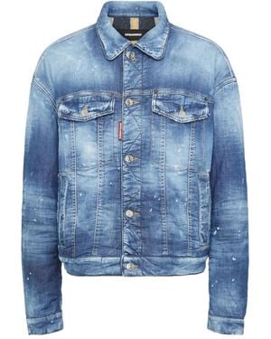 DSquared² Veste En Jean À Effet Délavé - Bleu