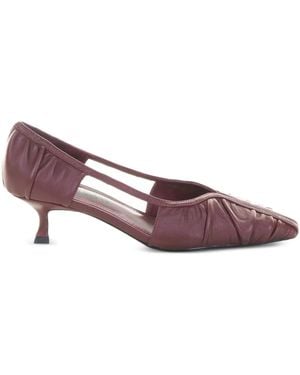 Bibi Lou Cut-Out Gathered Sandals - Brown