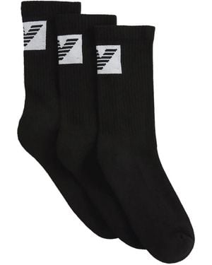 Emporio Armani Logo-Detail Socks (Pack Of Three) - Black