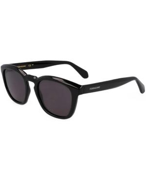 Ferragamo Geometric-Frame Sunglasses - Black