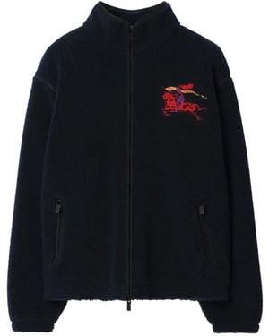 Burberry Equestrian Knight Design Fleece Jacket - Schwarz