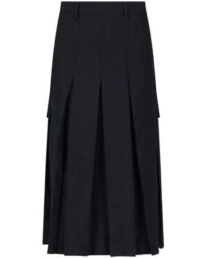 MM6 by Maison Margiela Pleated Midi Skirt - Black