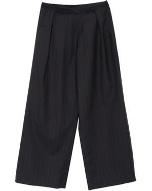 FRANCESCA MARCHISIO Pinstripe Wide-Leg Trousers - White
