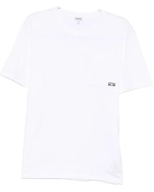 Loewe Anagram-Embroidered Pocket T-Shirt - White