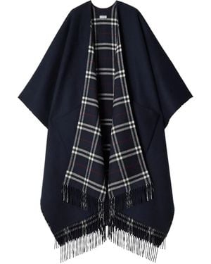 Burberry Omkeerbare Geruite Cape - Blauw