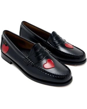 G.H. Bass & Co. Heart-Embellishment Loafers - Black