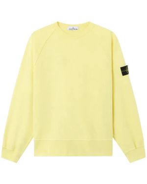 Stone Island Logo-Patch Raglan-Sleeve Jumper - Yellow