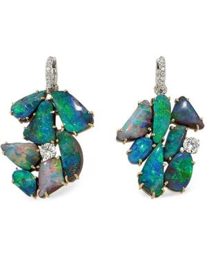 Irene Neuwirth Boulder Opal And Diamond Drop Earrings - Blue