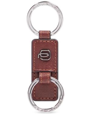 Piquadro Porte-Clés En Cuir - White