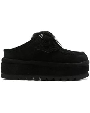 Naked Wolfe Blizzard Suede Platform Mules - Black