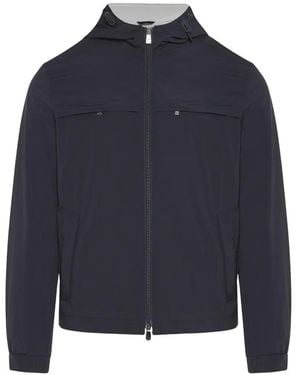 Corneliani Zip-Pocket Hooded Jacket - Blue