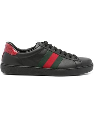 Gucci Ace Leather Trainer - Black