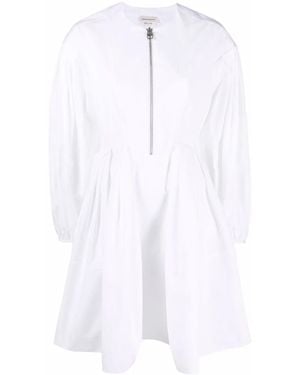 McQueen Cocoon-Sleeve Mini Dress - White