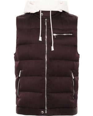 Eleventy Bi-Material Gilet - Purple