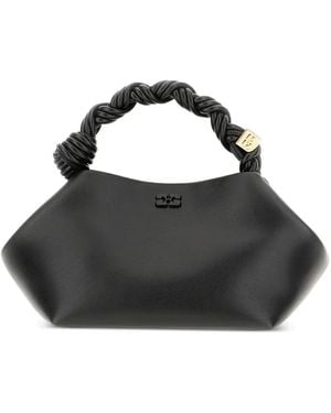 Ganni Small Bou Twisted-Handle Tote Bag - Black
