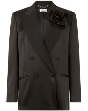 Philipp Plein Double-Breasted Satin Blazer - Black