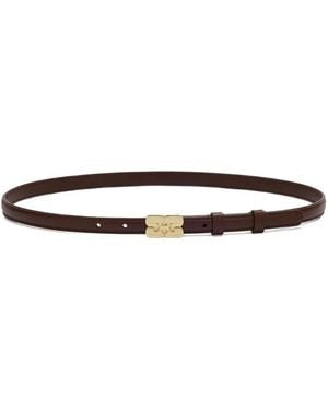 Ganni Kat Logo-Plaque Belt - White