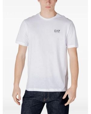 EA7 Logo-Print T-Shirt - White