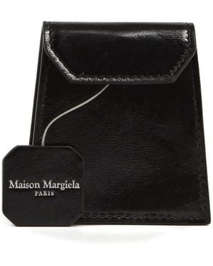 Maison Margiela Logo-Stamp Leather Wallet - Black