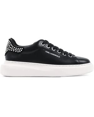 KARL LAGERFELD Stud-Embellished Chunky-Sole Trainers - Black