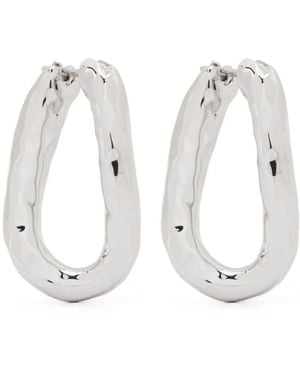 Jil Sander Hammered-Finish Earrings - White