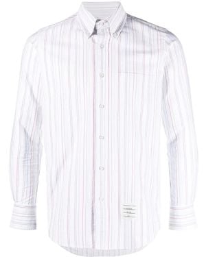 Thom Browne University-Stripe Long-Sleeve Shirt - White
