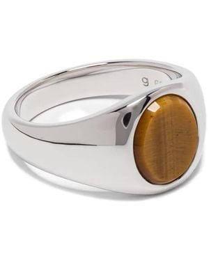 Tom Wood Anello Kim Con Occhio Di Tigre - Bianco