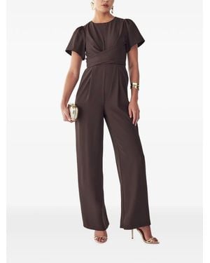 ST MRLO Twist-Detail Short-Sleeve Jumpsuit - Red