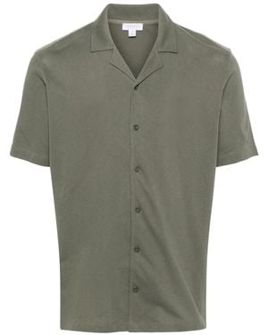 Sunspel Cotton Piqué-Weave Shirt - Green
