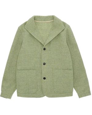 Fortela Scotland Herringbone Patch-Pocket Jacket - Green