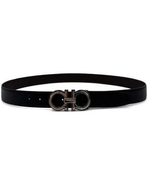 Ferragamo Gancini-Buckle Belt - White