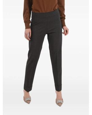 Avenue Montaigne Checked Turn-Up Trousers - Black