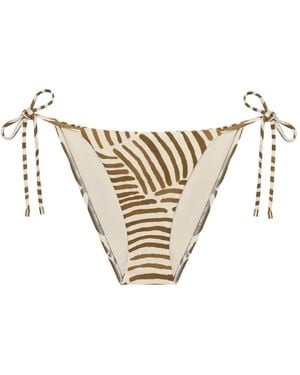 ViX Abstract-Print Tie-Side Bikini Bottoms - Natural