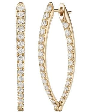 Melissa Kaye 18K Medium Cristina Diamond Hoop Earrings - White