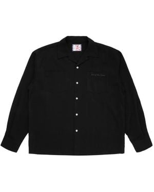 Son Of The Cheese Open-Collar Long-Sleeve Shirt - Black