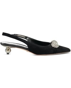 Giambattista Valli 35Mm Crystal-Embellished Slingback Pumps - Black